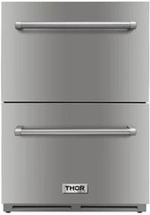 Thor Kitchen 24 in. 5.4 cu. ft. Built-in Double Drawer Refrigerator, TRF2401U - Smart Kitchen Lab