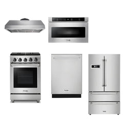 Thor Kitchen 24 inches Standard Professional Appliances 5-Piece: 24 inches Standard Professional Range,Stainless Steel Range Hood,French Door Refrigerator,Dishwasher,Microwave, AP-24-sd-5 - Smart Kitchen Lab