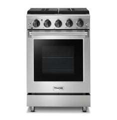 Thor Kitchen 24 inches Standard Professional Appliances 6-Piece: 24 inches Standard Professional Range,Stainless Steel Range Hood,French Door Refrigerator,Dishwasher,Microwave,Winecooler, AP-24-sd-6 - Smart Kitchen Lab