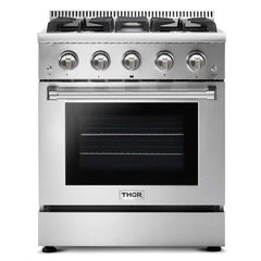 Thor Kitchen 30 in. 4.2 cu. ft. Professional Natural Gas Range in Stainless Steel, HRG3080U - Smart Kitchen Lab