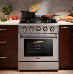 Thor Kitchen 30 in. 4.2 cu. ft. Professional Propane Gas Range in Stainless Steel, HRG3080ULP - Smart Kitchen Lab