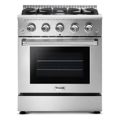 Thor Kitchen 30 in. 4.2 cu. ft. Professional Propane Gas Range in Stainless Steel, HRG3080ULP - Smart Kitchen Lab