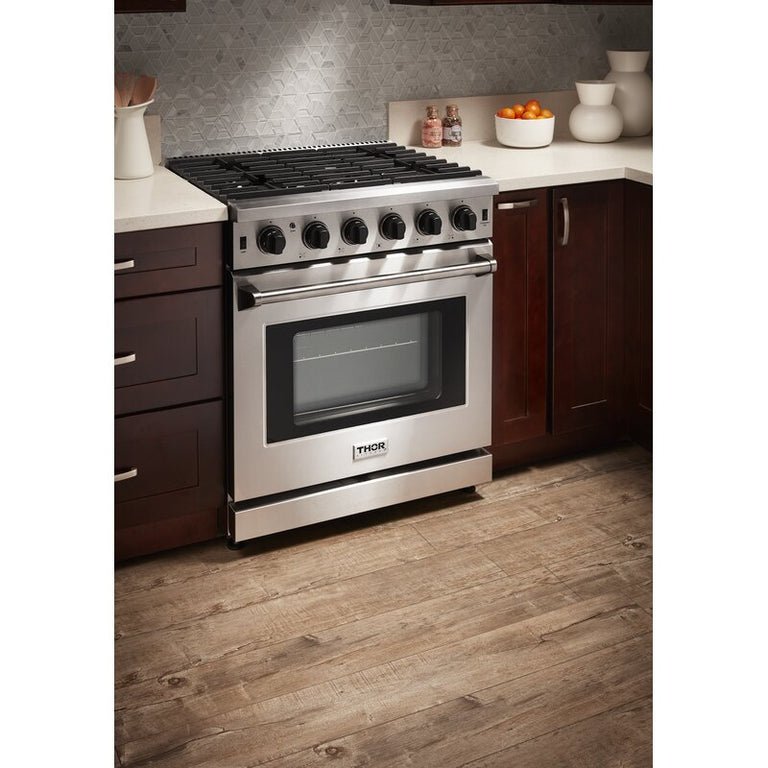 Thor Kitchen 30 in. 4.55 cu. ft. Professional Natural Gas Range in Stainless Steel, LRG3001U - Smart Kitchen Lab