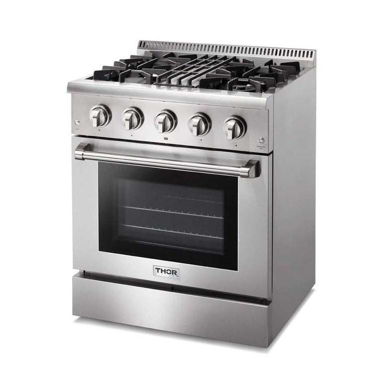 Thor Kitchen 30 in. Natural Gas Burner/Electric Oven Range in Stainless Steel, HRD3088U - Smart Kitchen Lab