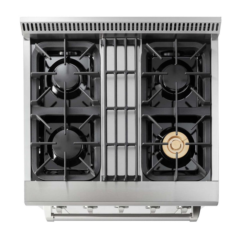 Thor Kitchen 30 in. Natural Gas Burner/Electric Oven Range in Stainless Steel, HRD3088U - Smart Kitchen Lab