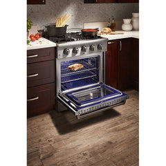 Thor Kitchen 30 in. Natural Gas Burner/Electric Oven Range in Stainless Steel, HRD3088U - Smart Kitchen Lab