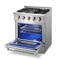 Thor Kitchen 30 in. Natural Gas Burner/Electric Oven Range in Stainless Steel, HRD3088U - Smart Kitchen Lab