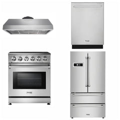 Thor Kitchen 30 inches High Qulity Professional Appliances 4-Piece: 30 inches High Qulity Professional Range,Stainless Steel Range Hood,French Door Refrigerator,Dishwasher, Ap-30-hq-4 - Smart Kitchen Lab