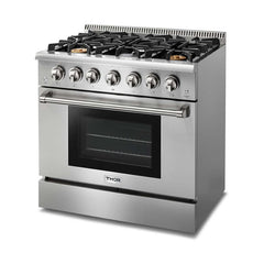 Thor Kitchen 36 in. 5.2 cu. ft. Professional Propane Gas Range in Stainless Steel, HRG3618ULP - Smart Kitchen Lab