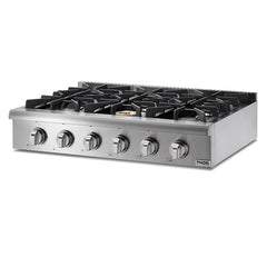 Thor Kitchen 36 in. Gas Cooktop in Stainless Steel with 6 Burners, HRT3618U - Smart Kitchen Lab