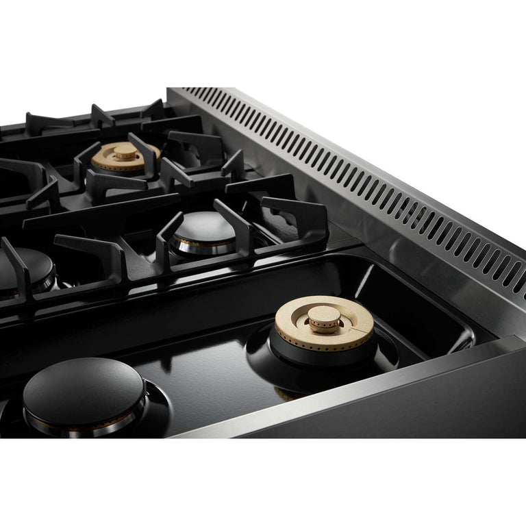 Thor Kitchen 36 in. Natural Gas Burner/Electric Oven Range in Stainless Steel, HRD3606U - Smart Kitchen Lab