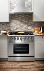 Thor Kitchen 36 in. Professional Natural Gas Range in Stainless Steel, HRG3618U - Smart Kitchen Lab