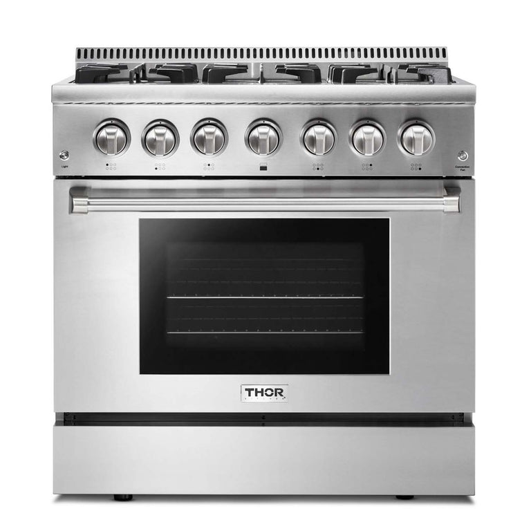 Thor Kitchen 36 inches High Qulity Professional Appliances 2-Piece: 36 inches High Qulity Professional Range,Stainless Steel Range Hood, Ap-36-hq-2 - Smart Kitchen Lab