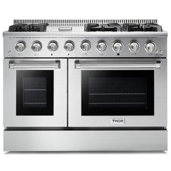 Thor Kitchen 48 in. 6.7 cu. ft. Professional Natural Gas Range in Stainless Steel, HRG4808U - Smart Kitchen Lab