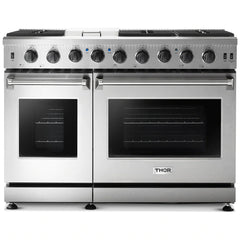 Thor Kitchen 48 in. 6.8 cu. ft. Double Oven Natural Gas Range in Stainless Steel, LRG4807U - Smart Kitchen Lab