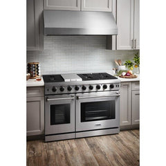 Thor Kitchen 48 in. 6.8 cu. ft. Double Oven Natural Gas Range in Stainless Steel, LRG4807U - Smart Kitchen Lab