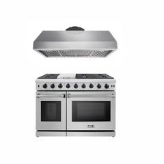 Thor Kitchen 48 inches High Qulity Professional Appliances 2-Piece: 48 inches High Qulity Professional Range,Stainless Steel Range Hood, Ap-48-hq-2 - Smart Kitchen Lab