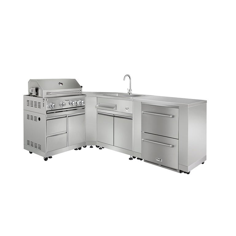 Thor Kitchen Outdoor Kitchen Corner Cabinet Module in Stainless Steel, MK06SS304 - Smart Kitchen Lab