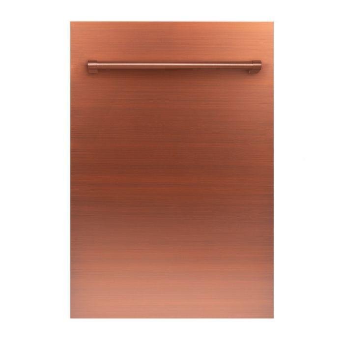 ZLINE 18 in. Top Control Dishwasher in Copper with Stainless Steel Tub and Traditional Style Handle, DW-C-H-18 - Smart Kitchen Lab