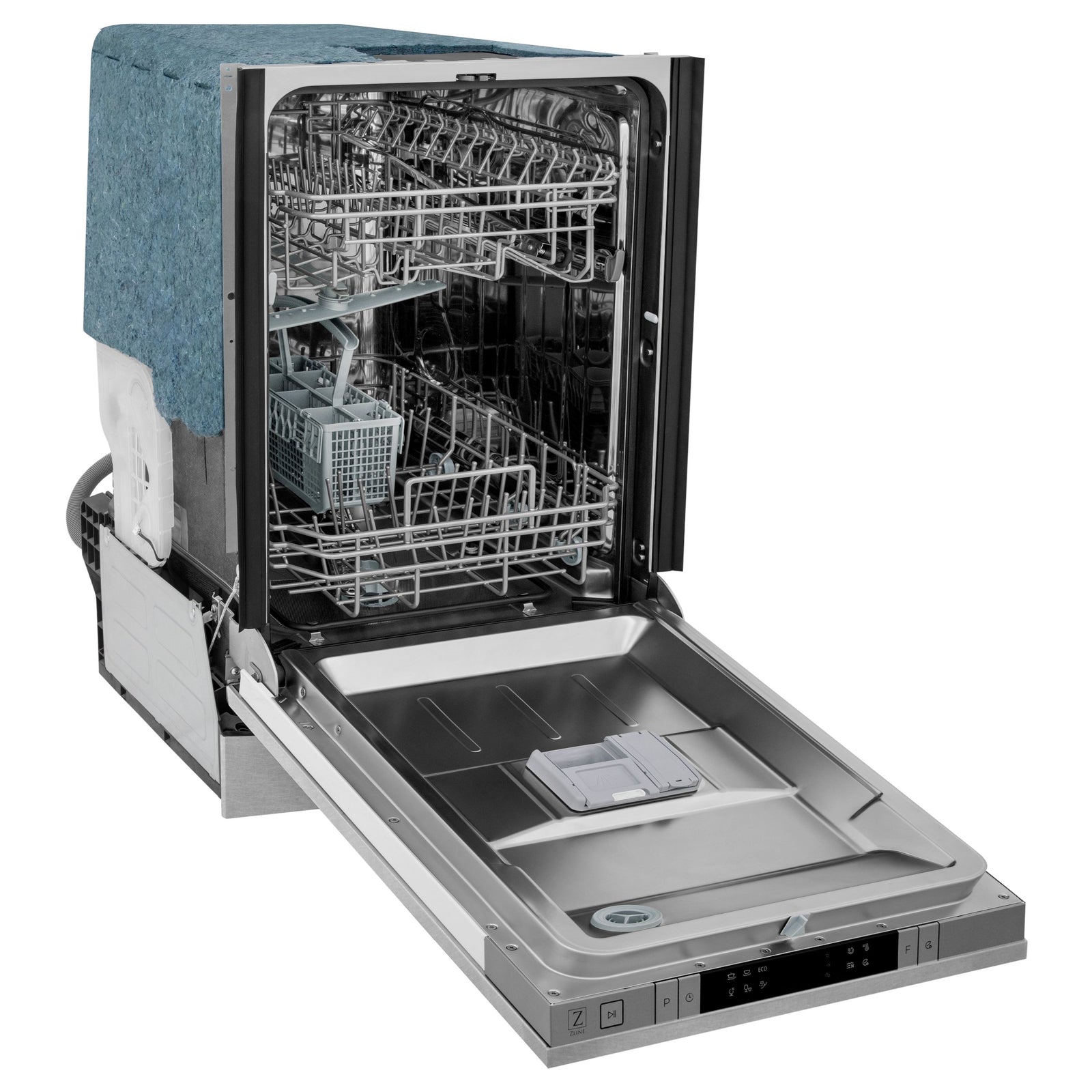 ZLINE 18 in. Top Control Dishwasher in DuraSnow® Stainless Steel with Stainless Steel Tub, DW-SN-18 - Smart Kitchen Lab