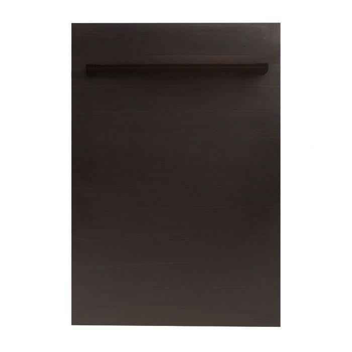 ZLINE 18 in. Top Control Dishwasher in Oil-Rubbed Bronze with Stainless Steel Tub and Traditional Style Handle, DW-ORB-H-18 - Smart Kitchen Lab