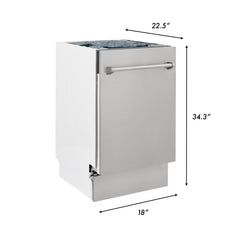 ZLINE 18 in. Top Control Tall Dishwasher in Hand Hammered Copper with 3rd Rack, DWV-HH-18 - Smart Kitchen Lab