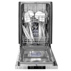 ZLINE 18 Inch Compact Black Stainless Steel Top Control Dishwasher with Stainless Steel Tub and Modern Style Handle, DW-BS-H-18 - Smart Kitchen Lab