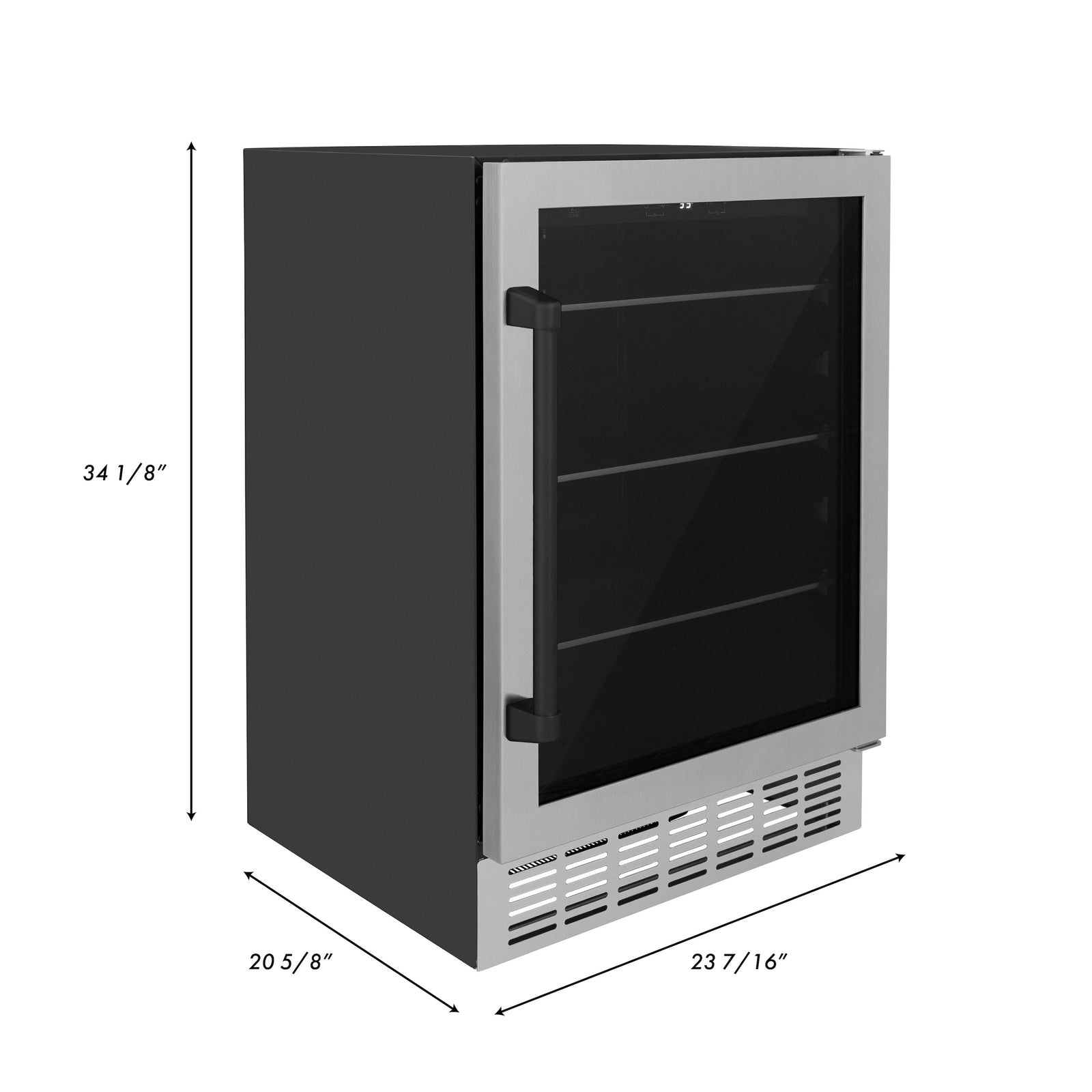 ZLINE 24" Autograph 154 Can Beverage Fridge in Stainless Steel with Black Accents - Monument Series, RBVZ-US-24-MB - Smart Kitchen Lab