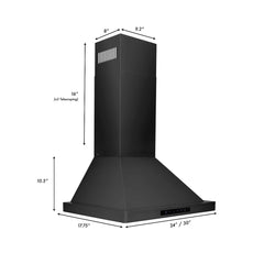 ZLINE 24 in. Convertible Vent Wall Mount Range Hood in Black Stainless Steel, BSKBN-24 - Smart Kitchen Lab