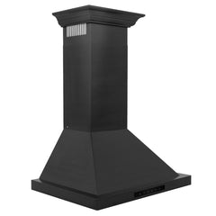 ZLINE 24 in. Convertible Vent Wall Mount Range Hood in Black Stainless Steel with Crown Molding, BSKBNCRN-24 - Smart Kitchen Lab