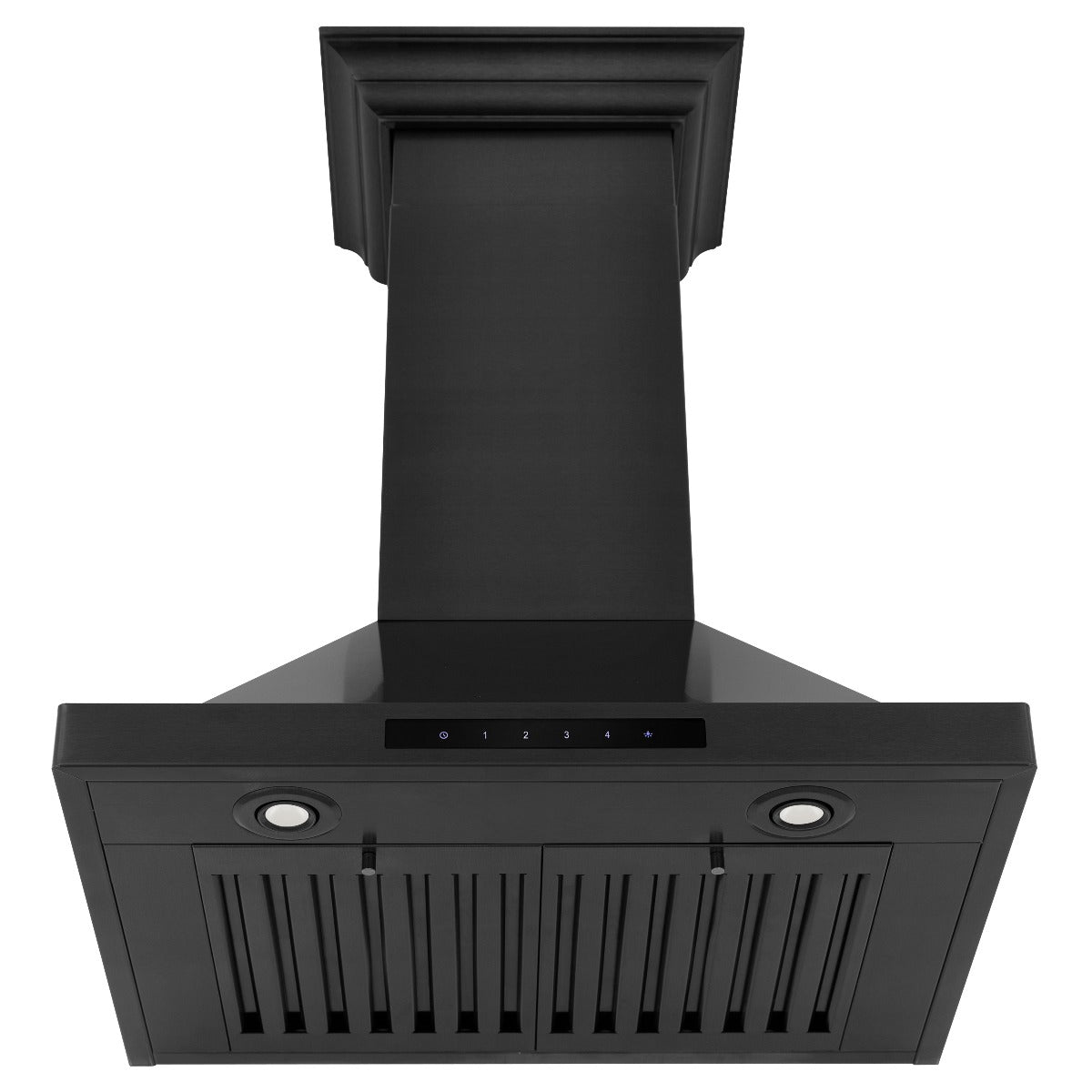 ZLINE 24 in. Convertible Vent Wall Mount Range Hood in Black Stainless Steel with Crown Molding, BSKBNCRN-24 - Smart Kitchen Lab