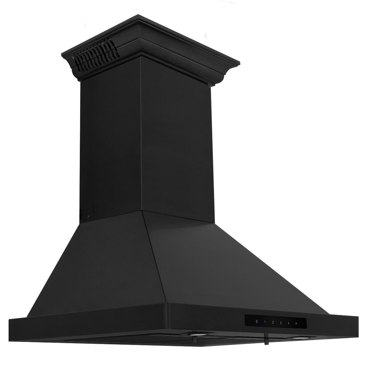 ZLINE 24 in. Wall Mount Range Hood in Black Stainless Steel with BlueTooth Crown Molding, BSKBNCRN-BT-24 - Smart Kitchen Lab