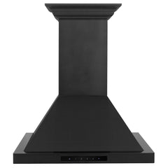 ZLINE 24 in. Wall Mount Range Hood in Black Stainless Steel with BlueTooth Crown Molding, BSKBNCRN-BT-24 - Smart Kitchen Lab