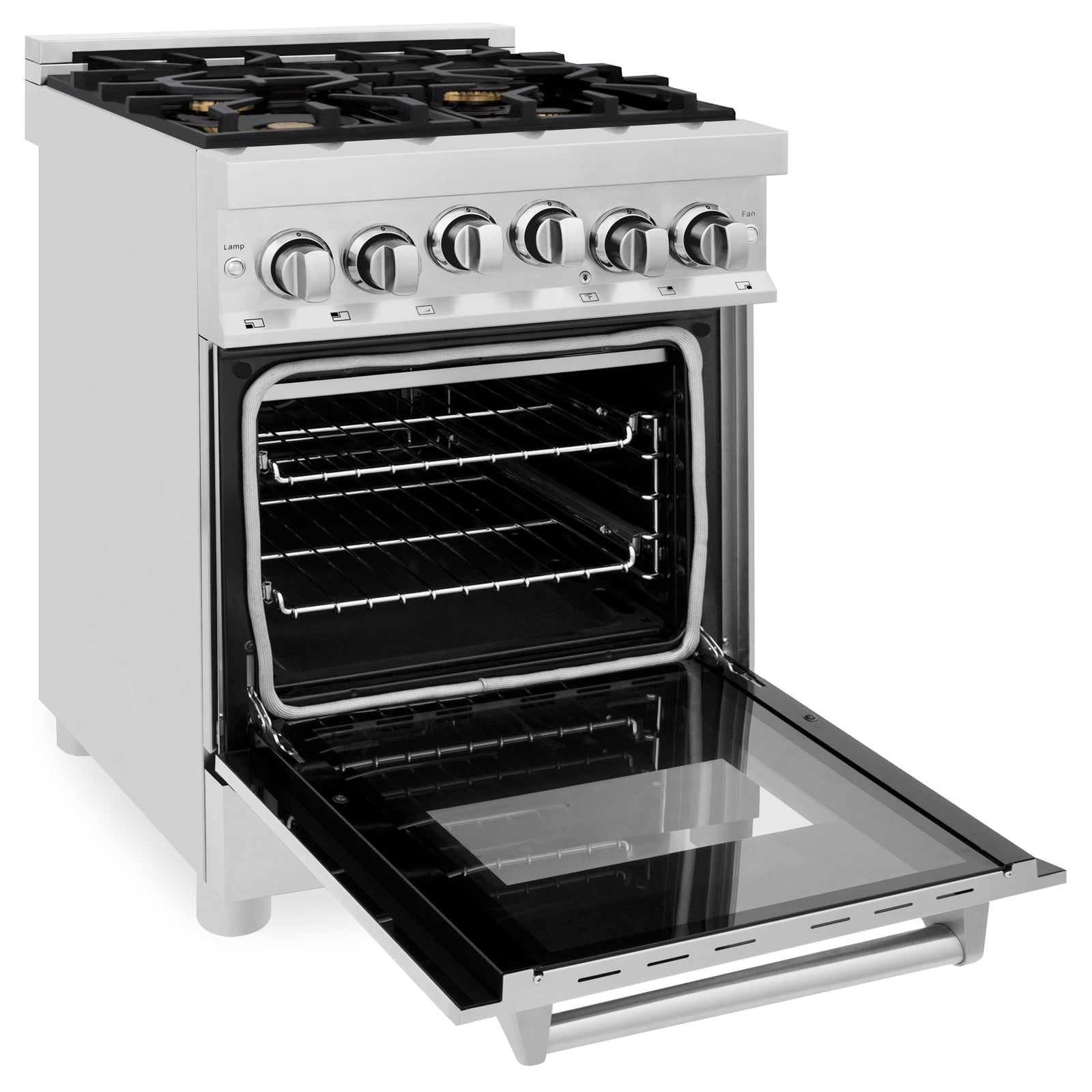 ZLINE 24 Inch 2.8 cu. ft. Range with Gas Stove and Gas Oven in Stainless Steel with Brass Burners, RG-BR-24 - Smart Kitchen Lab