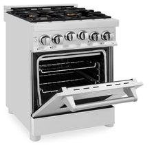 ZLINE 24 Inch 2.8 cu. ft. Range with Gas Stove and Gas Oven in Stainless Steel with Brass Burners, RG-BR-24 - Smart Kitchen Lab