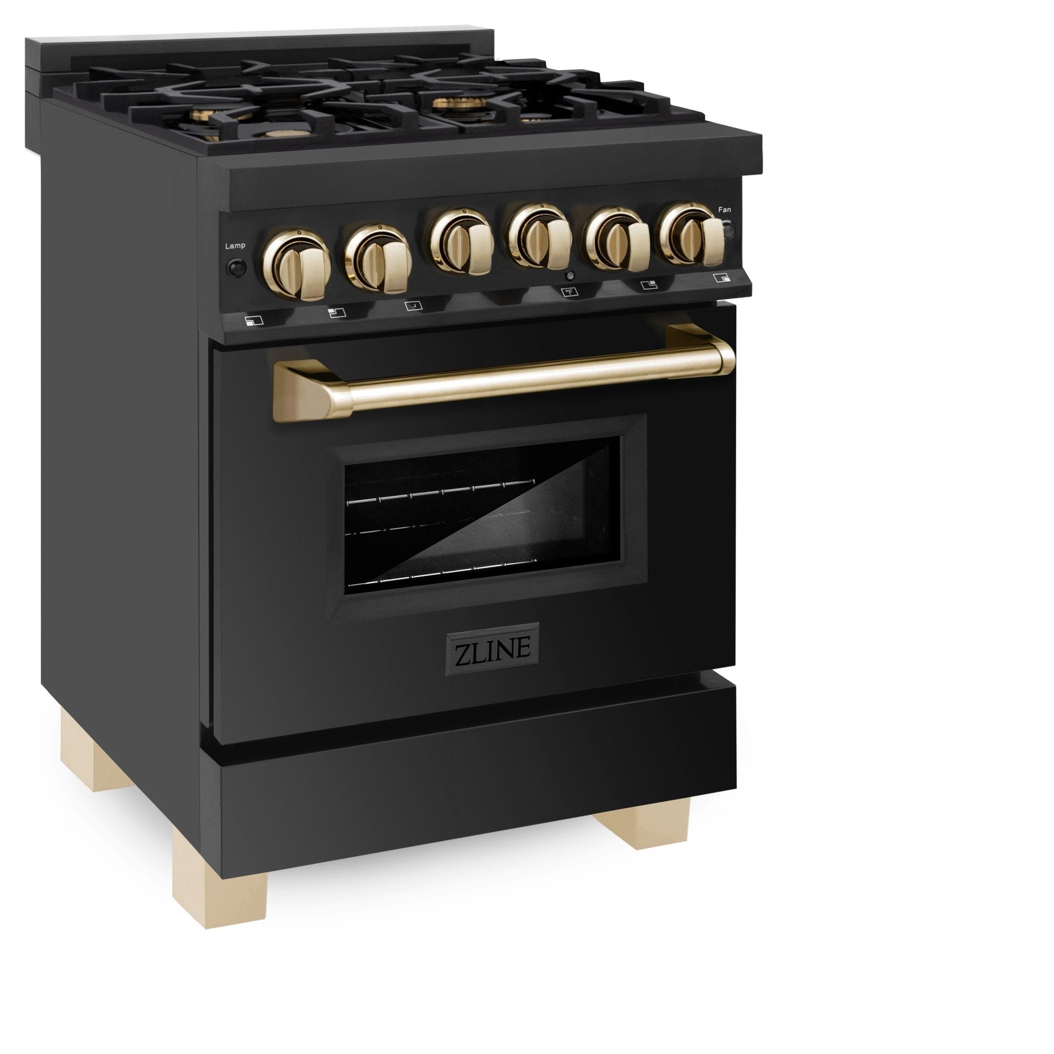 ZLINE 24 Inch Autograph Edition Gas Range in Stainless Steel with Gold Accents, RGZ-24-G - Smart Kitchen Lab