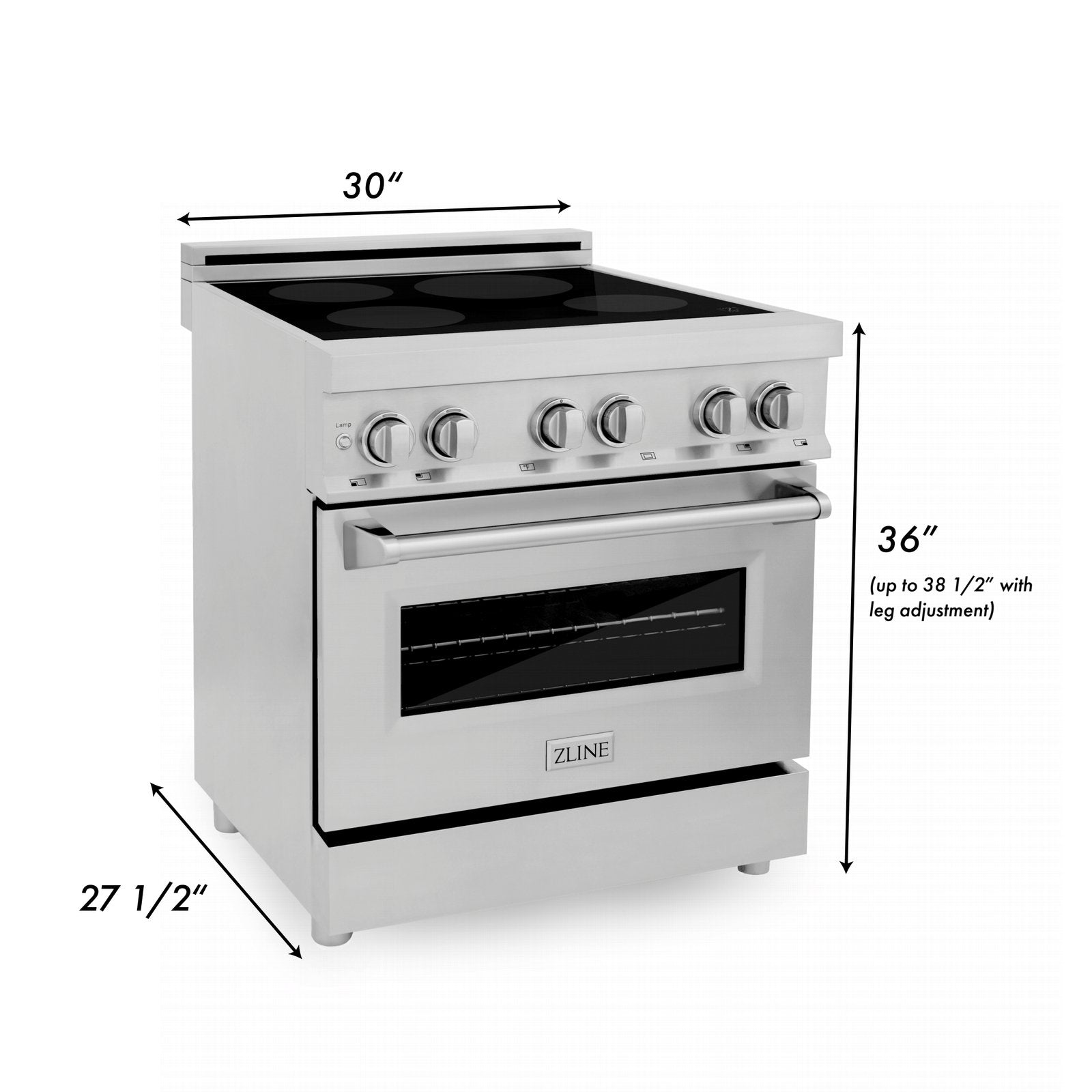 ZLINE 30 In. 4.0 cu. ft. Induction Range with a 4 Element Stove and Electric Oven in Stainless Steel, RAIND-30 - Smart Kitchen Lab