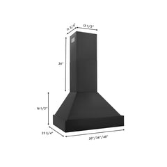 ZLINE 30 in. 400 CFM Black Stainless Steel Wall Mount Range Hood, BS655N-30 - Smart Kitchen Lab