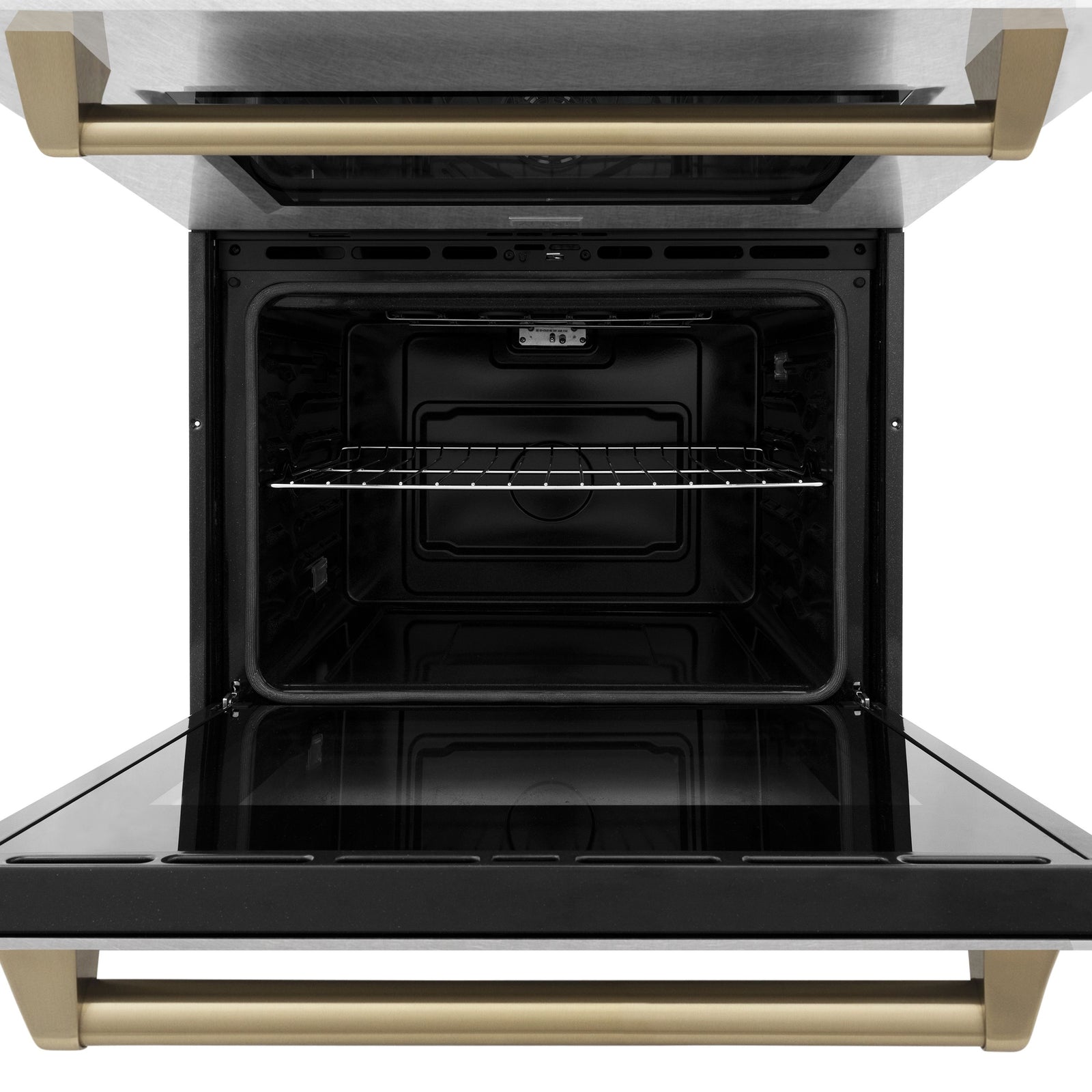 ZLINE 30 In. Autograph Edition Double Wall Oven with Self Clean and True Convection in DuraSnow® Stainless Steel and Champagne Bronze, AWDSZ-30-CB - Smart Kitchen Lab