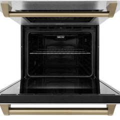 ZLINE 30 In. Autograph Edition Double Wall Oven with Self Clean and True Convection in DuraSnow® Stainless Steel and Champagne Bronze, AWDSZ-30-CB - Smart Kitchen Lab