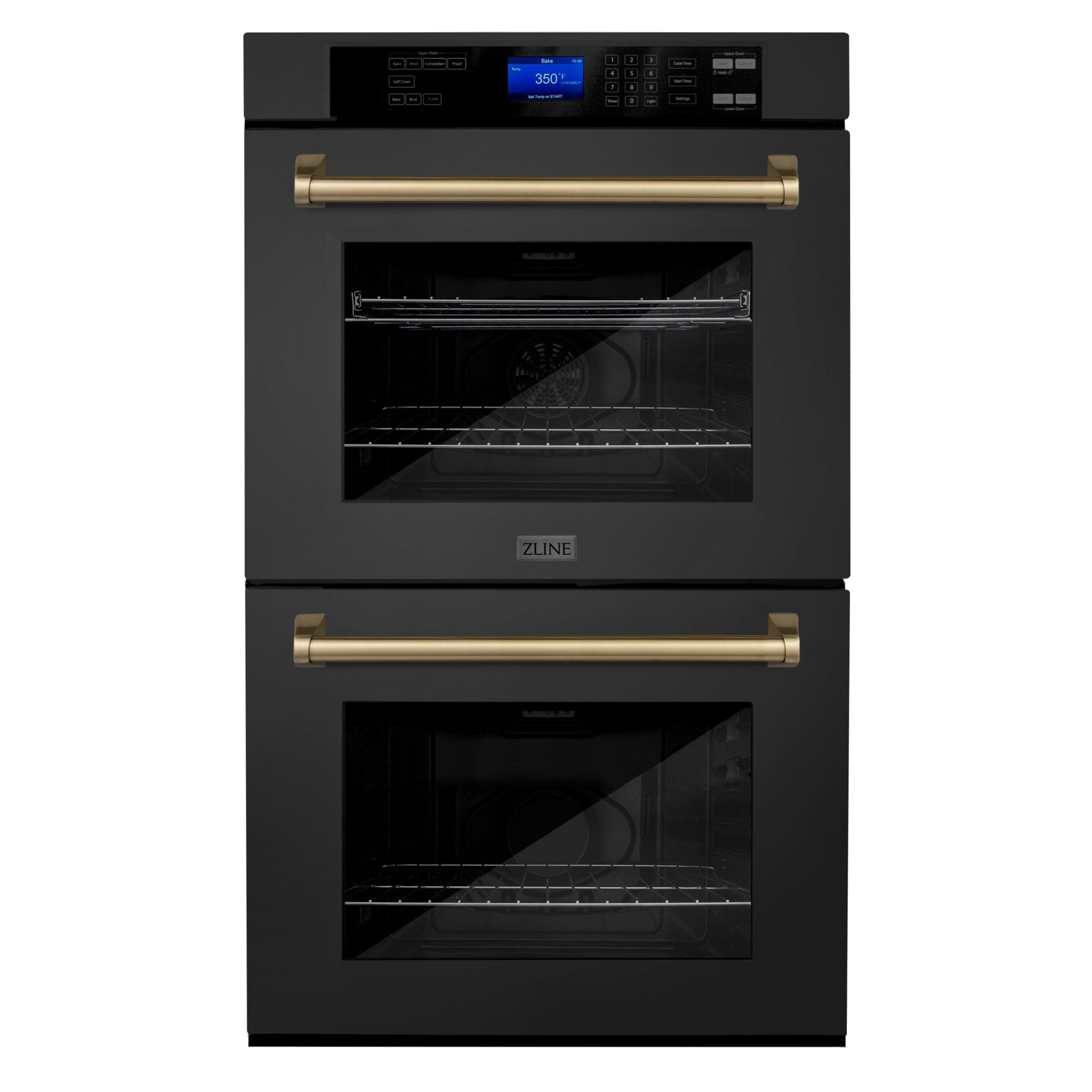 ZLINE 30 In. Autograph Edition Double Wall Oven with Self Clean and True Convection in DuraSnow® Stainless Steel and Champagne Bronze, AWDSZ-30-CB - Smart Kitchen Lab