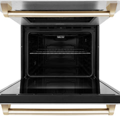 ZLINE 30 In. Autograph Edition Double Wall Oven with Self Clean and True Convection in DuraSnow® Stainless Steel and Gold, AWDSZ-30-G - Smart Kitchen Lab