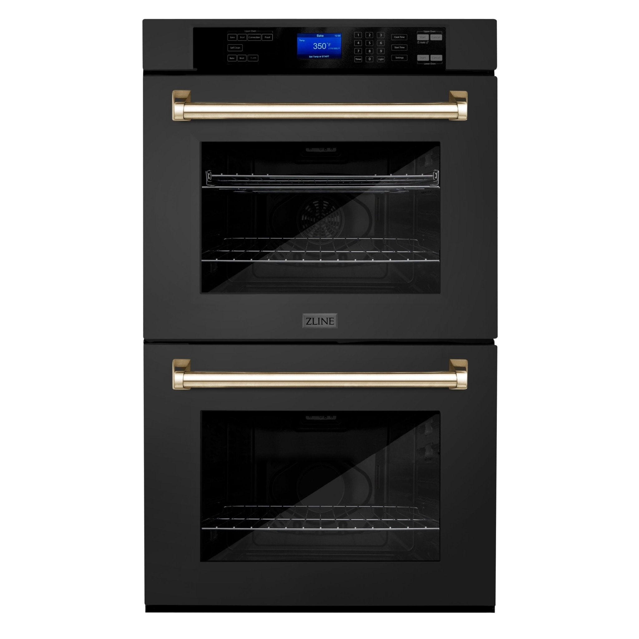 ZLINE 30 In. Autograph Edition Double Wall Oven with Self Clean and True Convection in DuraSnow® Stainless Steel and Gold, AWDSZ-30-G - Smart Kitchen Lab