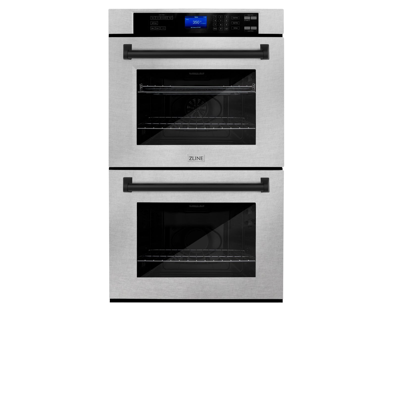 ZLINE 30 In. Autograph Edition Double Wall Oven with Self Clean and True Convection in DuraSnow® Stainless Steel and Matte Black, AWDSZ-30-MB - Smart Kitchen Lab