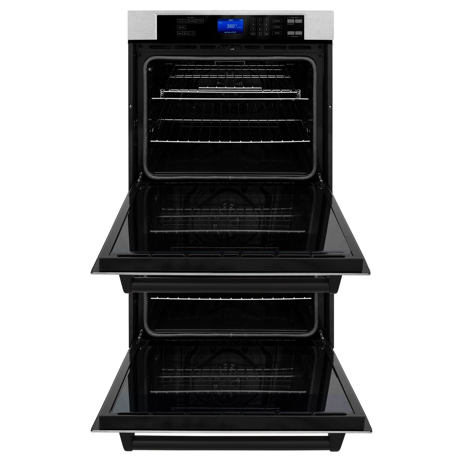 ZLINE 30 In. Autograph Edition Double Wall Oven with Self Clean and True Convection in DuraSnow® Stainless Steel and Matte Black, AWDSZ-30-MB - Smart Kitchen Lab