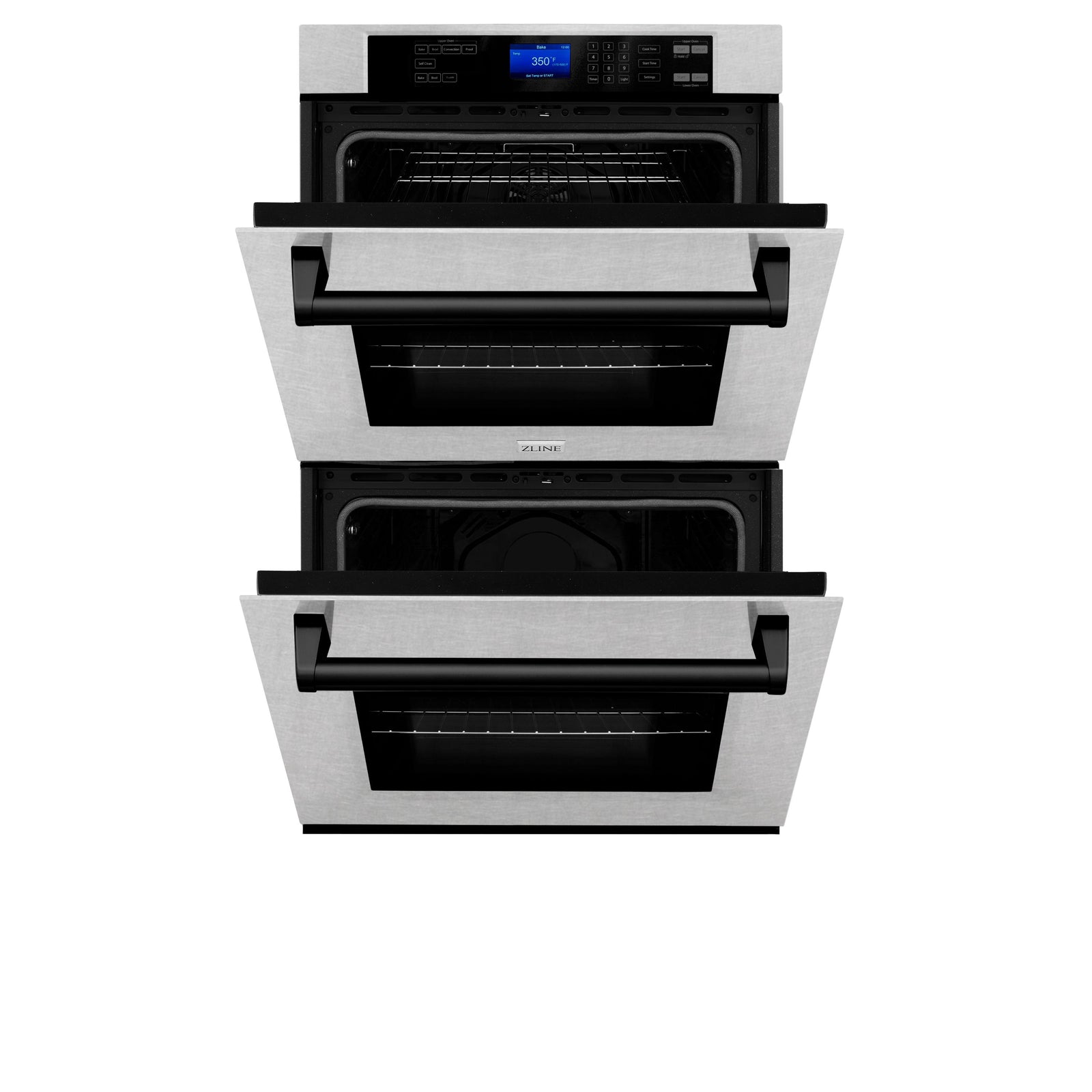 ZLINE 30 In. Autograph Edition Double Wall Oven with Self Clean and True Convection in DuraSnow® Stainless Steel and Matte Black, AWDSZ-30-MB - Smart Kitchen Lab