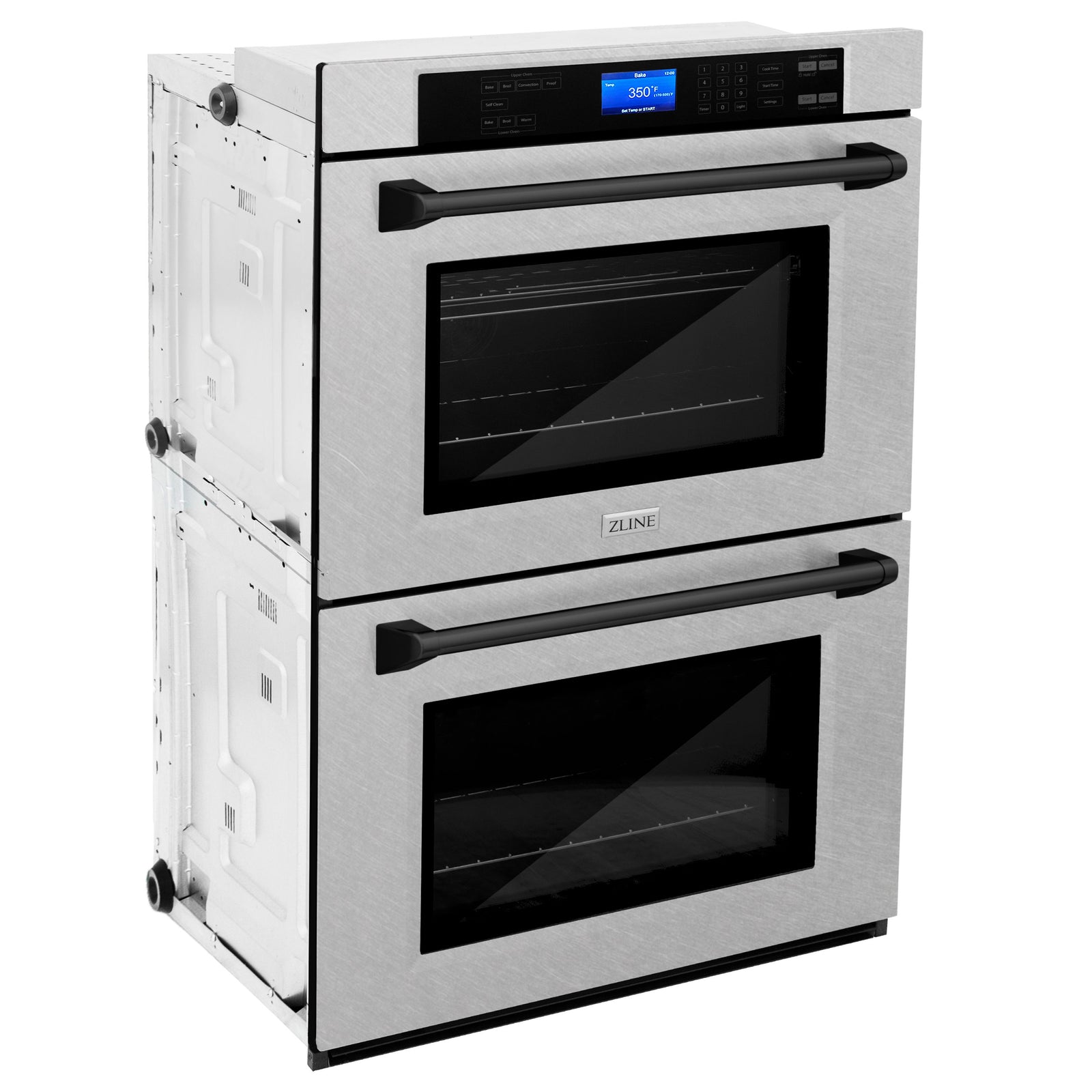 ZLINE 30 In. Autograph Edition Double Wall Oven with Self Clean and True Convection in DuraSnow® Stainless Steel and Matte Black, AWDSZ-30-MB - Smart Kitchen Lab