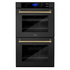 ZLINE 30 In. Autograph Edition Double Wall Oven with Self Clean and True Convection in Stainless Steel and Champagne Bronze, AWDZ-30-CB - Smart Kitchen Lab