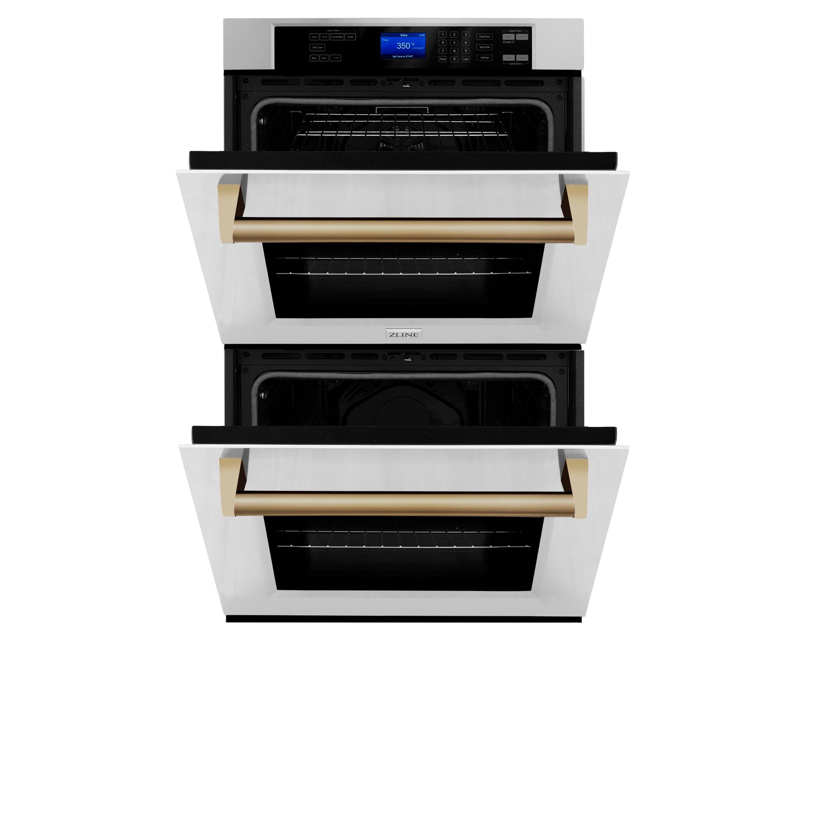 ZLINE 30 In. Autograph Edition Double Wall Oven with Self Clean and True Convection in Stainless Steel and Champagne Bronze, AWDZ-30-CB - Smart Kitchen Lab