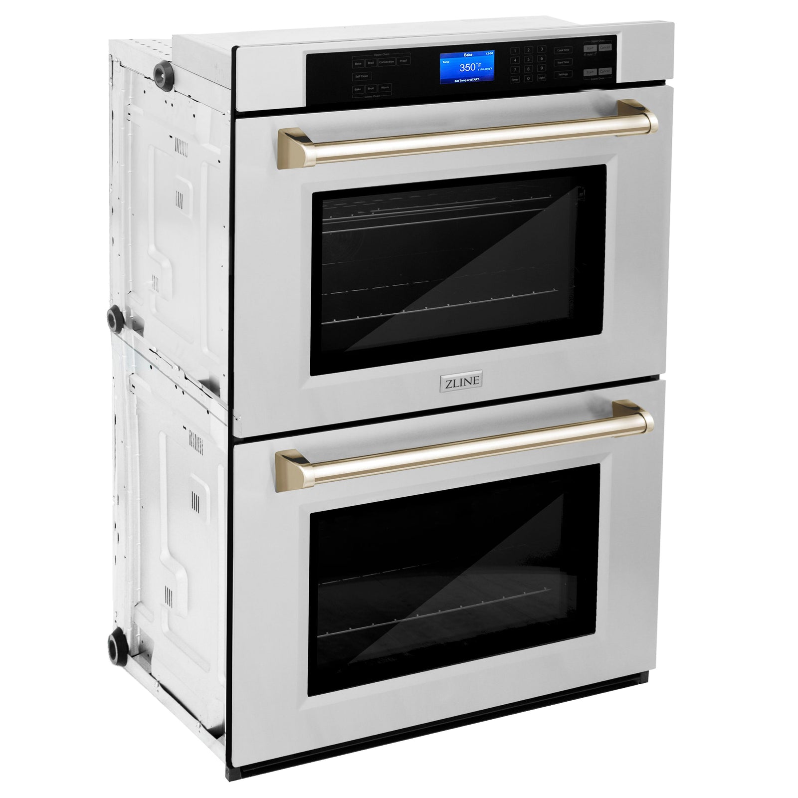 ZLINE 30 In. Autograph Edition Double Wall Oven with Self Clean and True Convection in Stainless Steel and Gold, AWDZ-30-G - Smart Kitchen Lab